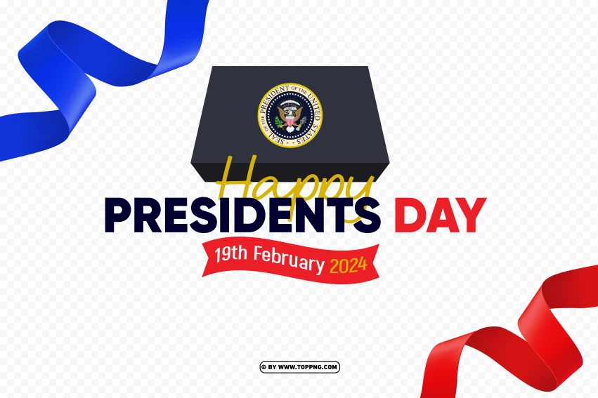 Free download HD PNG happy presidents day 2024 png with ribbons