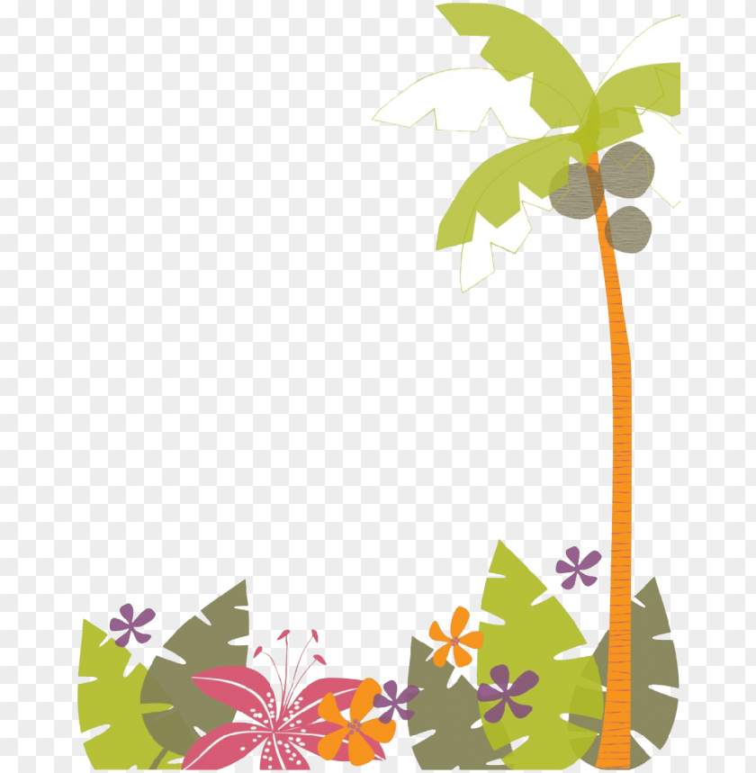 Hawaiian Frame Png Black And White Hawaiian Party Png Image With