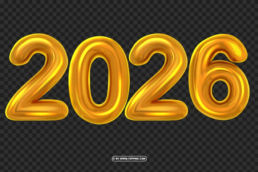 Free download HD PNG hd 2026 balloons gold text numbers transparent png Image ID 488803 TOPpng