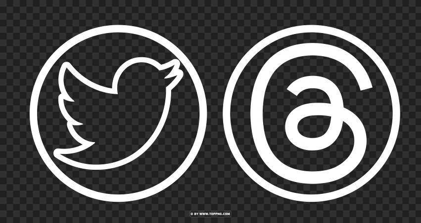 Free download | HD PNG hd instagram threads and twitter white outline