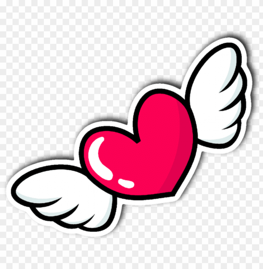 Free download | HD PNG heart with wings vinyl die cut sticker love ...