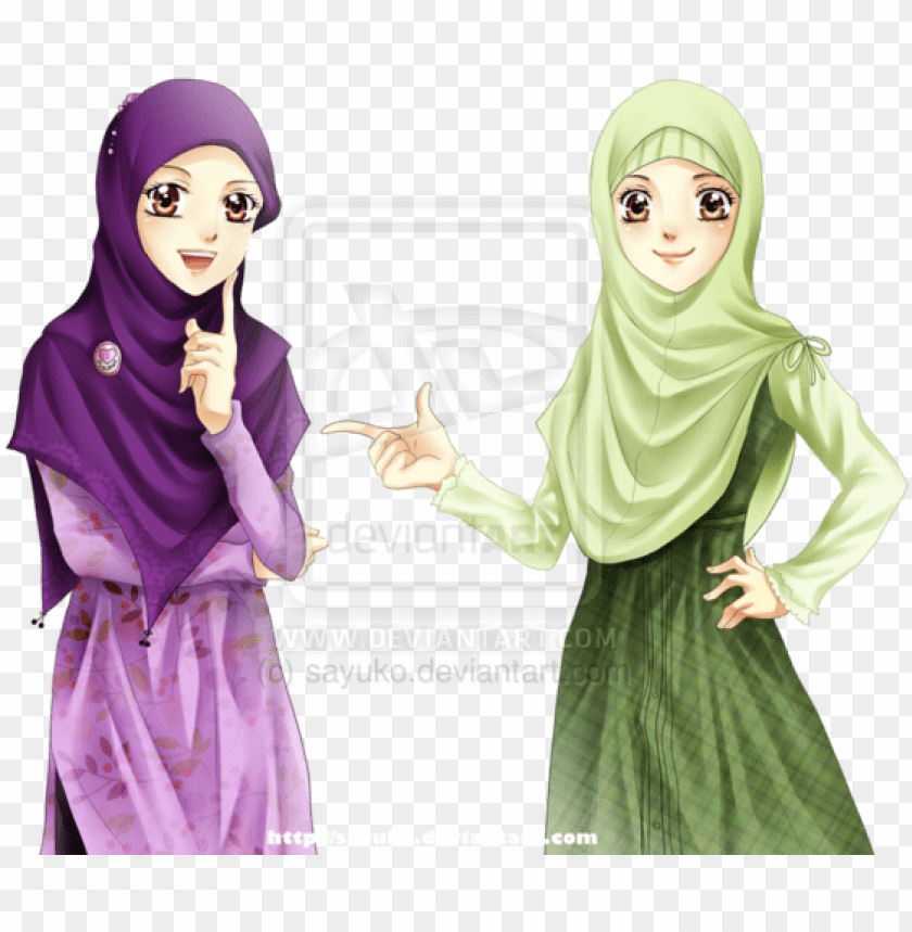 Hijab Girls By Sayuko On Deviantart Muslimah Anime Two Muslim Girls Cartoo Png Image With Transparent Background Toppng - kawaii cute roblox girl bff