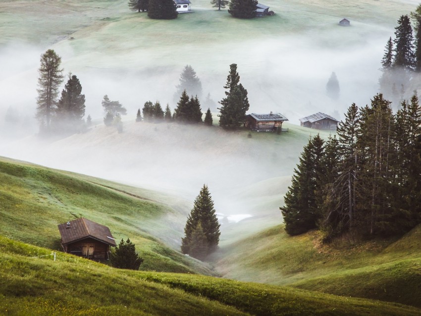 Free download | HD PNG hills fog trees buildings slope 4k wallpaper ...
