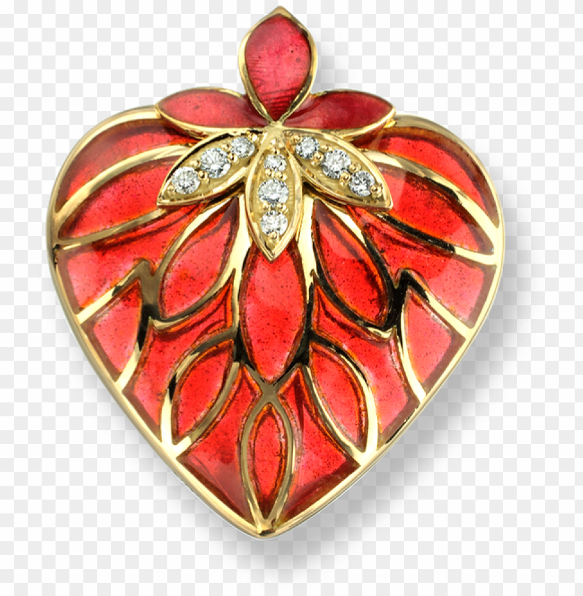 Free download | HD PNG heart shaped red and gold floral pendant PNG ...