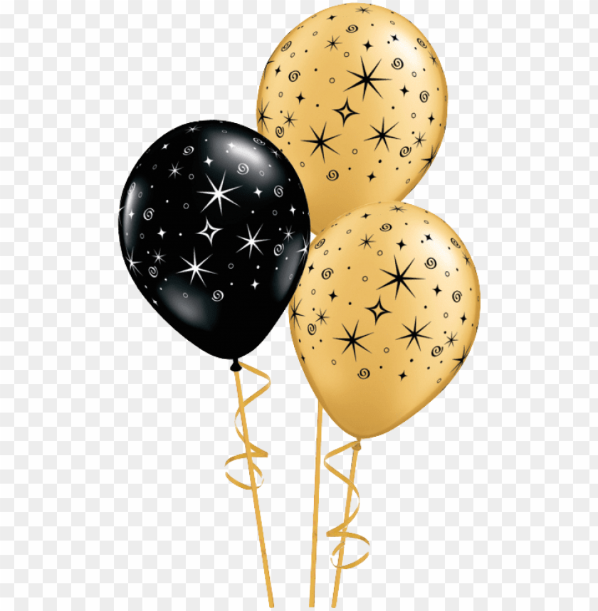 Download icture - black and gold balloons transparent png - Free PNG