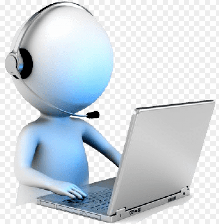 Download icture of man at computer - 3d man computer png - Free PNG