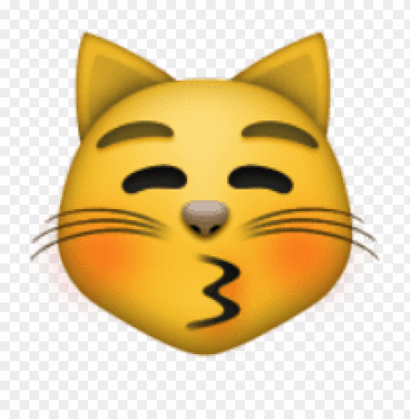 Free download HD PNG ios emoji kissing cat face with closed eyes