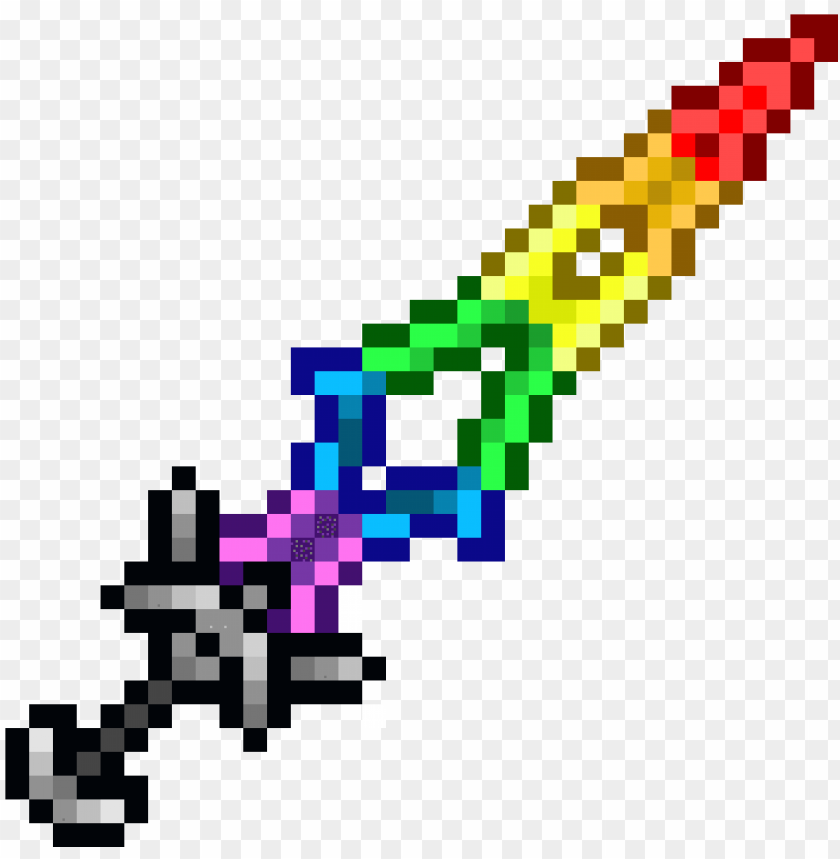 Download irate sword - rainbow sword pixel art png - Free PNG Images