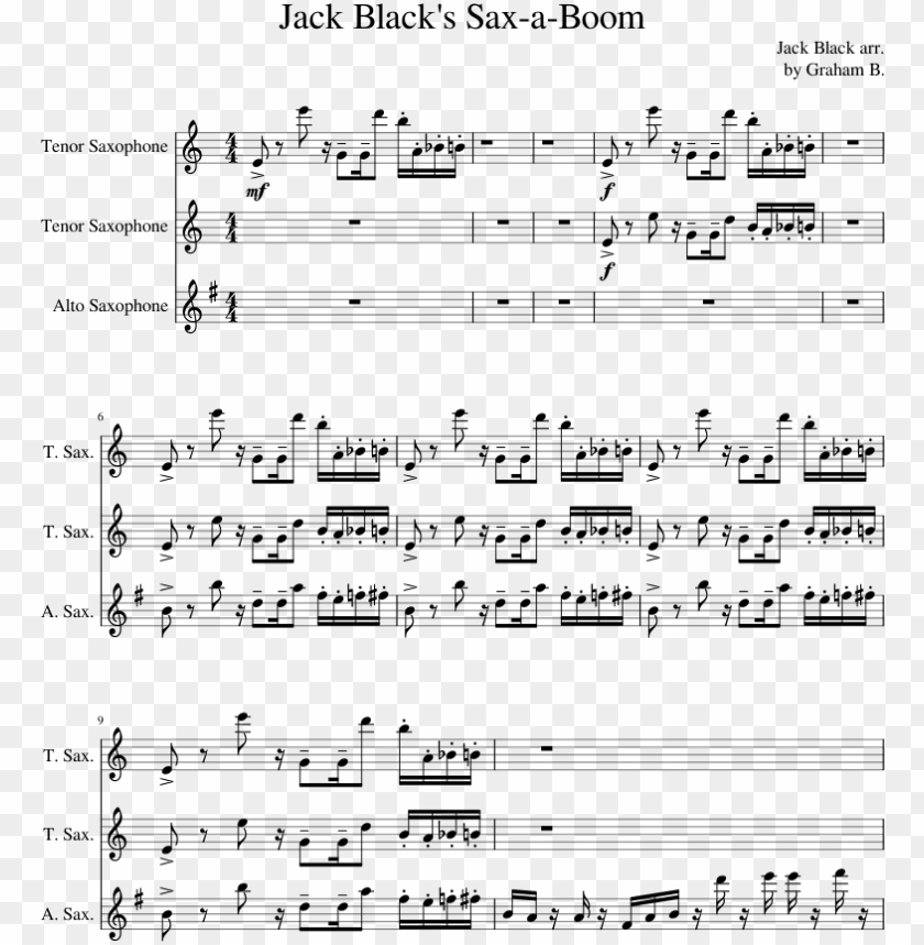 Free download HD PNG jack blacks sax a boom sheet music for tenor