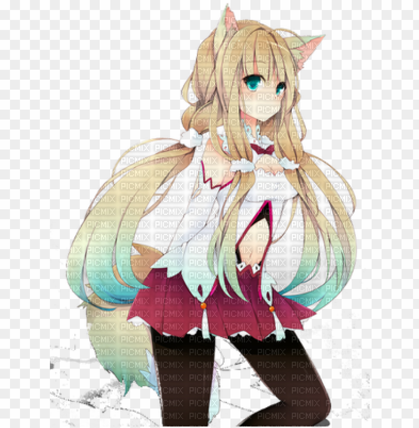 Kitsune Girl Anime Girl Half Wolf Png Image With Transparent