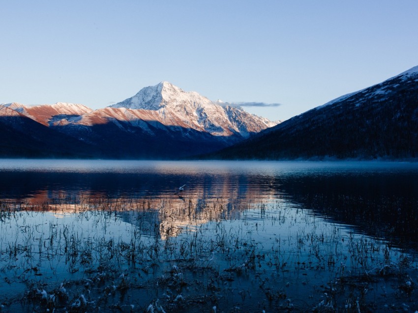 Free download | HD PNG lake mountain water grass snow 4k wallpaper | TOPpng