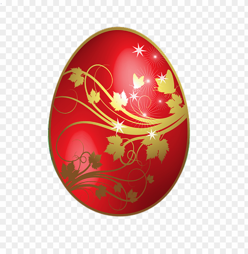 Download Large Red Easter Egg With Gold Flowers Ornaments Png Images Background Toppng - red yoshi egg roblox