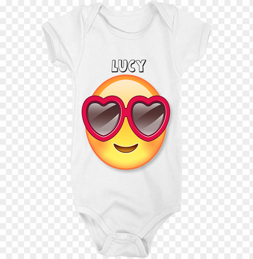 Download love struck emoji customised baby grow infant bodysuit png