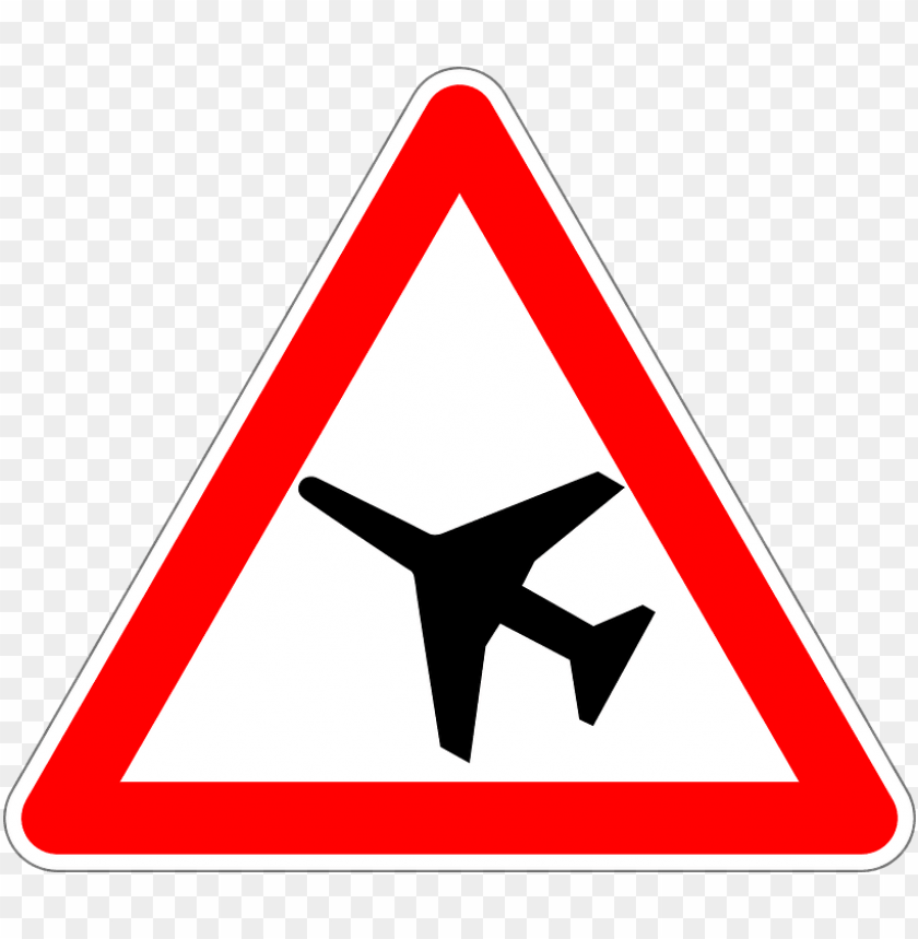 Low Flying Aircraft Warning Road Sign cutout PNG & clipart images | TOPpng