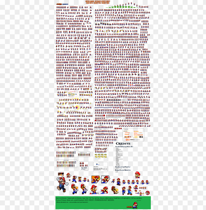 Free Download HD PNG Mario Full Sprite Sheet PNG Transparent With 