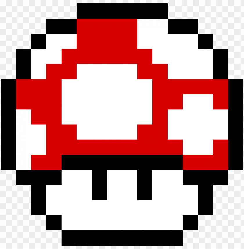 Mario Red Mushroom Toad Mario Pixel Art Png Image With