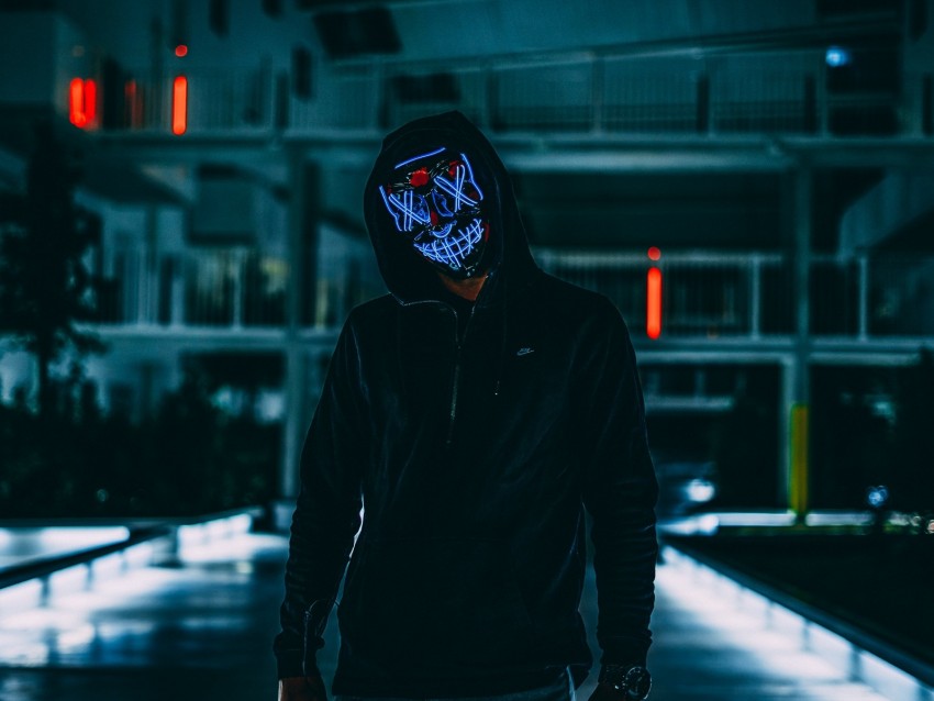 Free download | HD PNG mask anonymous hood darkness neon glow 4k ...