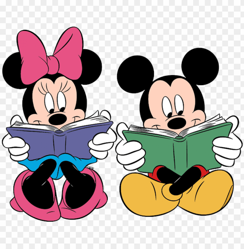 Mickey Minnie Reading Mickey And Minnie Mouse Readi Png