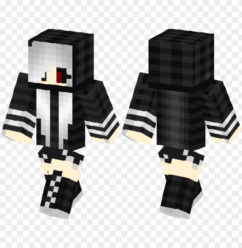 Minecraft Skin Kaneki Girl Png Image With Transparent Background Toppng - download roblox shirted girl minecraft skin for free