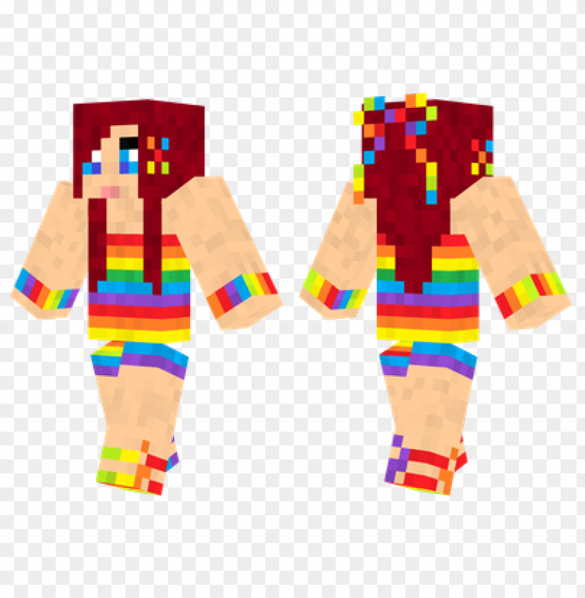 Minecraft Skins Rainbow Girl Skin Png Image With Transparent