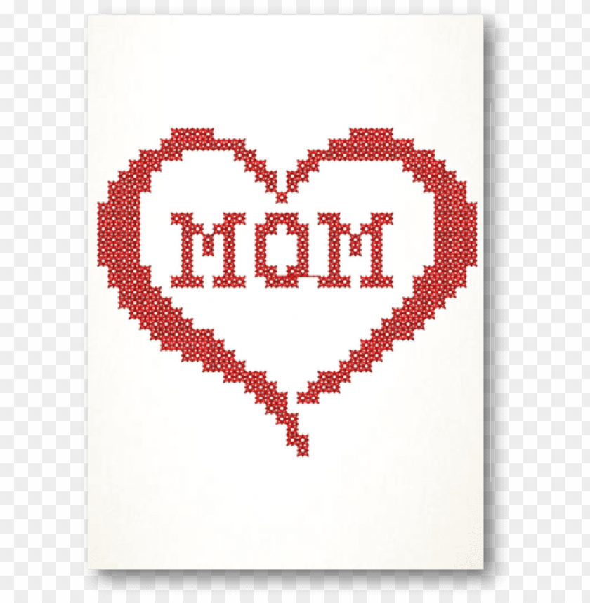 Free download | HD PNG mom in heart cross stitch embroidered card cross ...