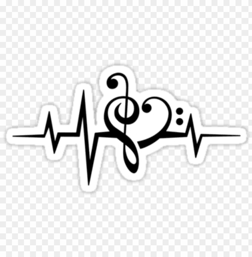 Free Download Hd Png Music Heart Pulse Love Music Bass Clef Treble