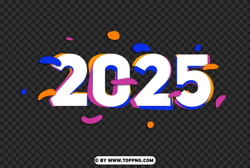 Free download HD PNG new year 2025 colorful png clipart TOPpng