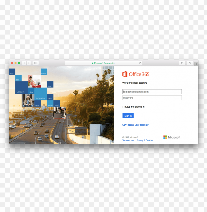 Free Download Hd Png Office 365 Portal Office 365 Login Scree Png