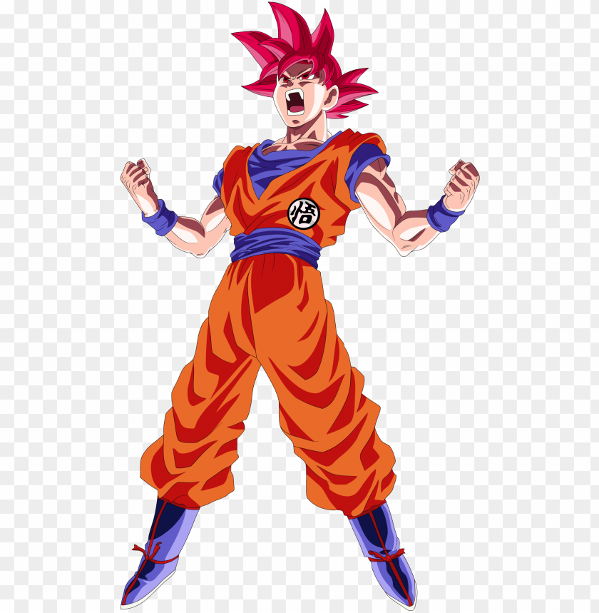 Oku Super Saiyan God Red Drawing - Dragon Ball Z Goku God Red Png Image With Transparent Background Toppng