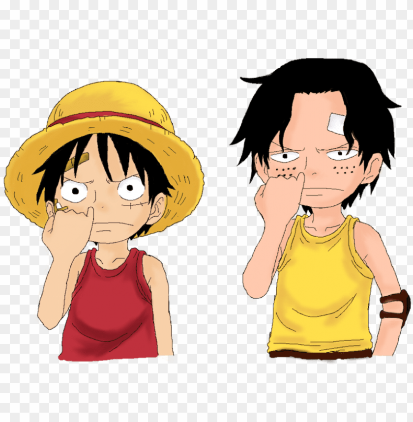 One Piece Luffy With Ace Child 1436225743 Young Luffy And Ace - one piece png luffy roblox
