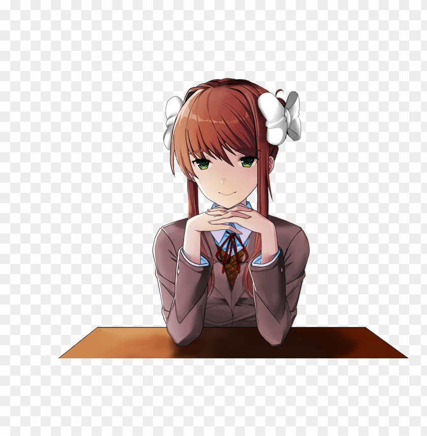 Monika File Download Free download | HD PNG outfit2 no braid mock up monika after story ...