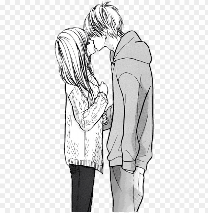 Ovios Anime Girl And Boy Hugging Drawi Png Image With Transparent Background Toppng