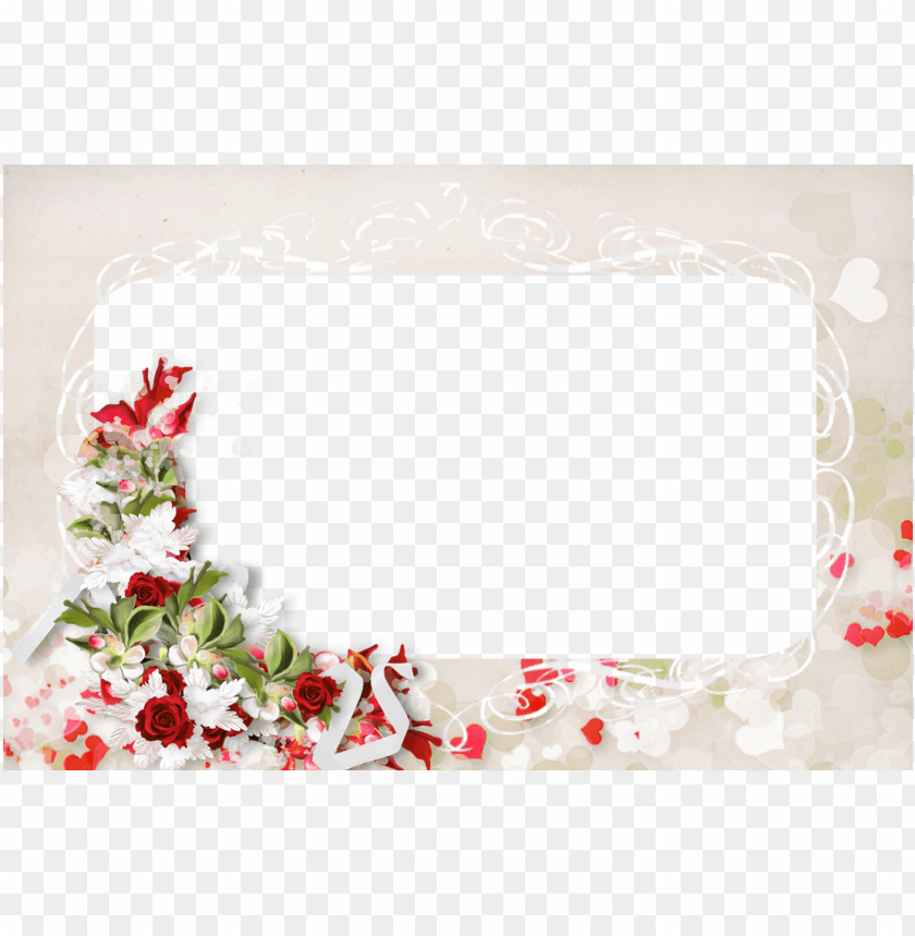 Free download | HD PNG photo frame with flower and roses background ...