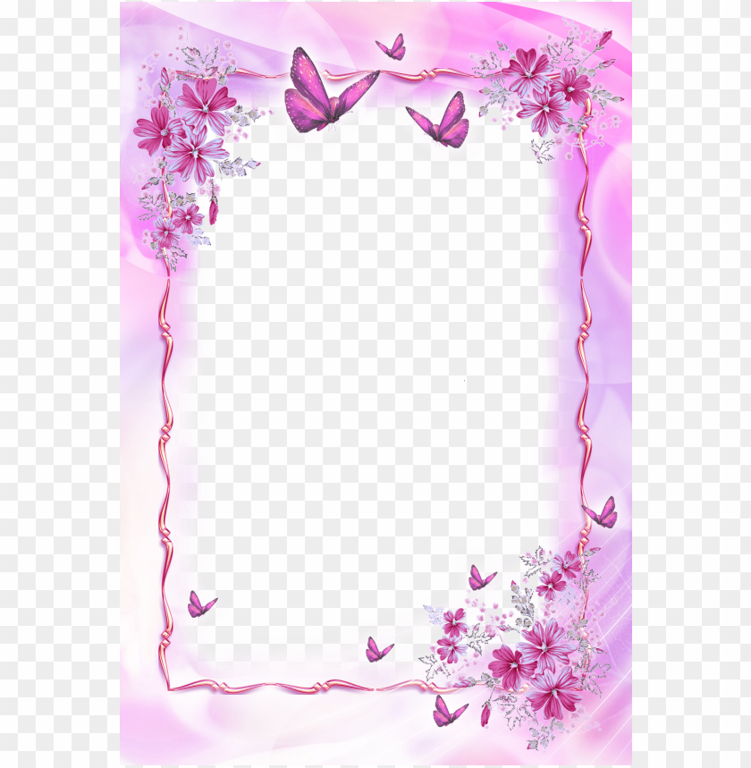 Free download | HD PNG pink transparent frame with butterflies ...