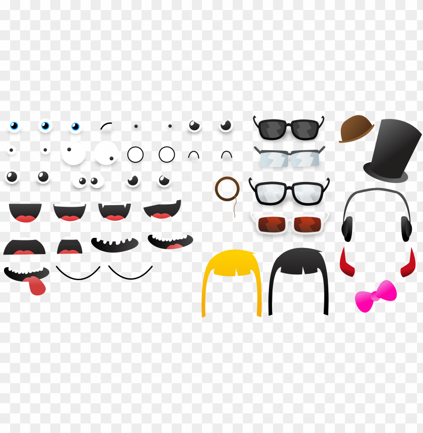 Eyes Mouth Nose Printable cutout PNG & clipart images TOPpng