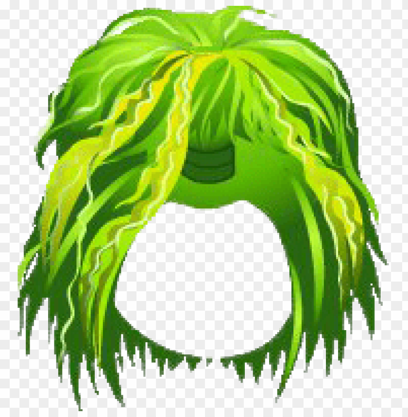 Rainforest Wavy Hair Green Png Free Png Images Toppng - black to green hair extensions roblox