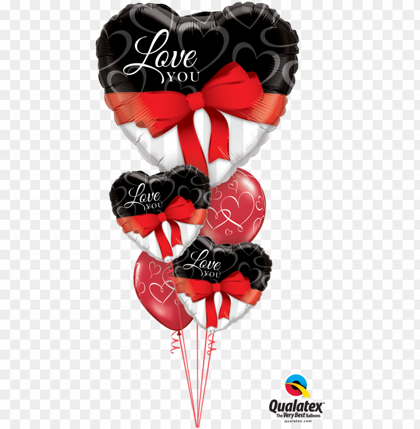 Free download | HD PNG red ribbon love heart balloon bouquet valentines ...
