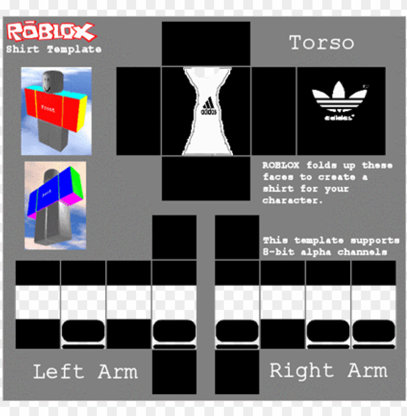 Roblox T Shirt Template Adidas T Shirt Roblox Roblox Adidas Shirt Template Png Image With Transparent Background Toppng - roblox 2017 template