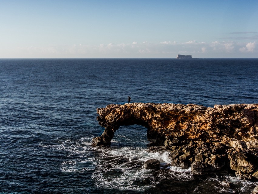 Free download | HD PNG rock sea horizon waves sky 4k wallpaper | TOPpng