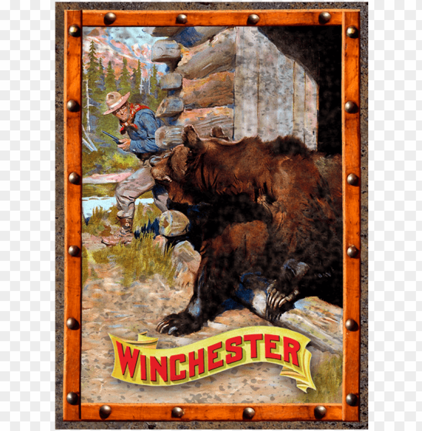 Free download | HD PNG rockin w cowboy and bear tin sign PNG ...