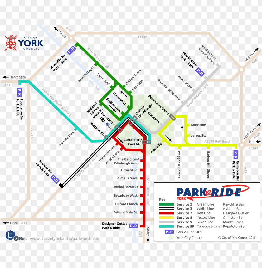 Free download HD PNG schematic map of york park ride routes york park