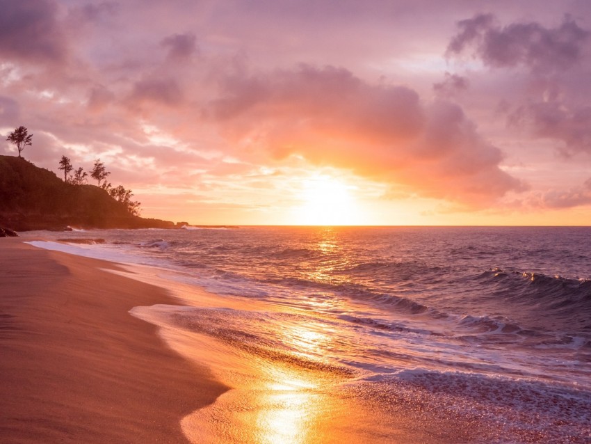 Free download | HD PNG sea beach sunset waves surf 4k wallpaper | TOPpng