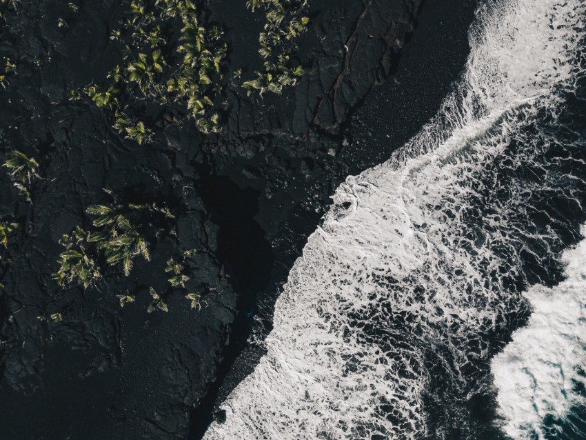 Free download | HD PNG sea surf aerial view foam ocean dark rocks 4k ...