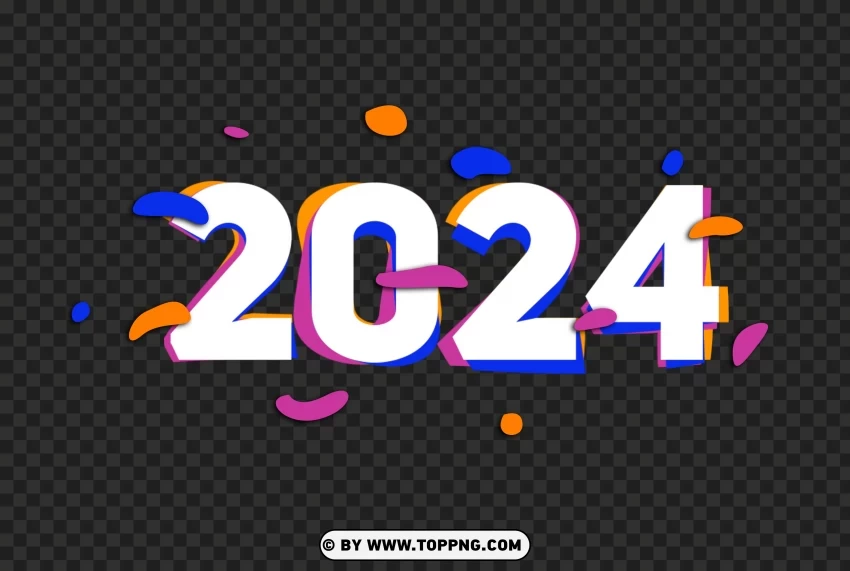Free download HD PNG shiny colorful png clipart for the 2024 new year