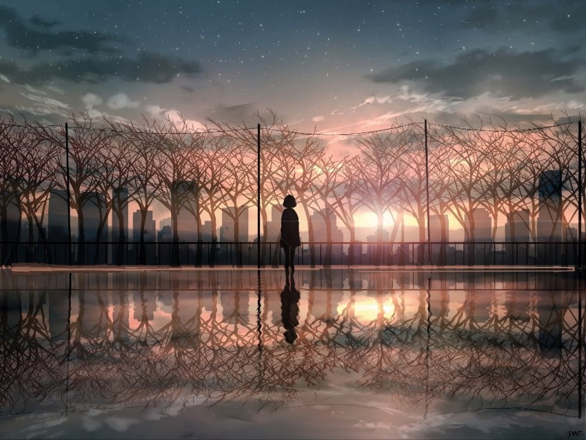 Free download | HD PNG silhouette sunset reflection twilight art 4k ...