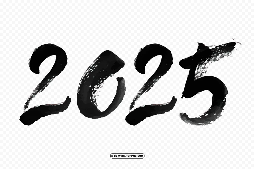 Happy New Year 2025 Black And White Clipart Lizzy Lorette