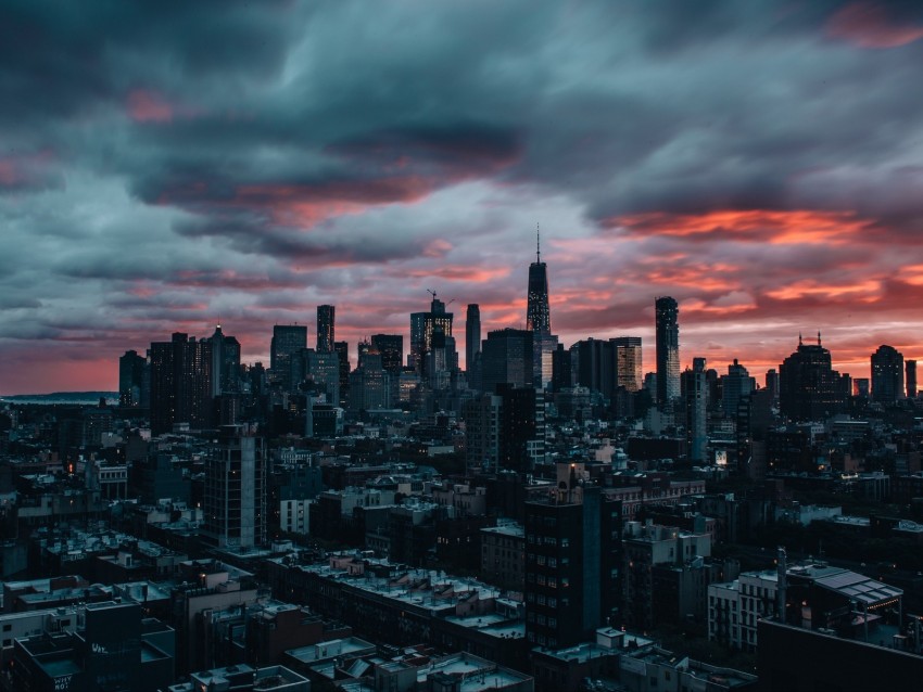 Free download | HD PNG skyscrapers twilight city clouds new york 4k ...