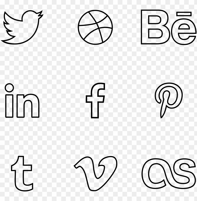 Free download | HD PNG social media line icons PNG transparent with ...