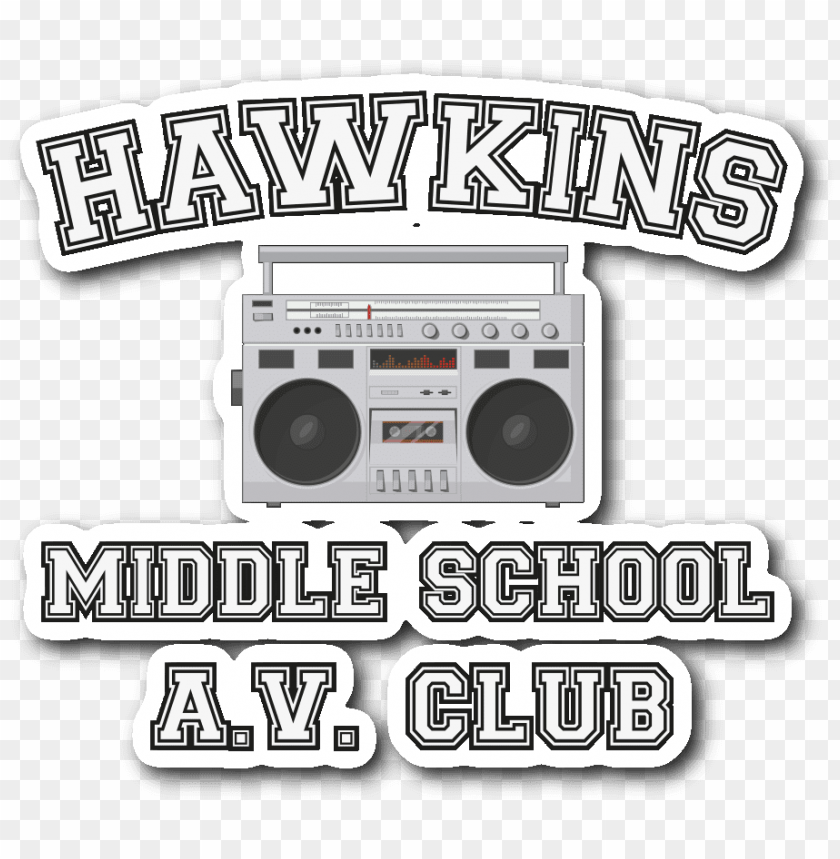 Stranger Hawkins Middle School Car Bumper Decal Sticker Hawkins - roblox wall decals cafepress