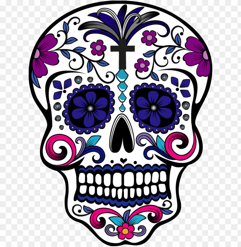 Sugar Skull And T Shirt Design With Illustration Day Of The Dead Art Skulls Png Image With Transparent Background Toppng - skull t shirt template for boys roblox